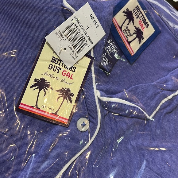 Bottoms out GAL NWT women’s jersey long sleeve PJ pajama set with pants Large - Picture 3 of 7